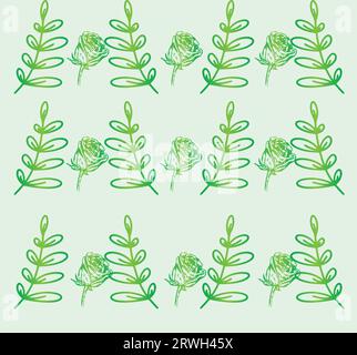 Abstract seamless pattern with silhouettes flowers in black and white. Floral repeating monochrome background. Endless print texture. Fabric design. Stock Vector