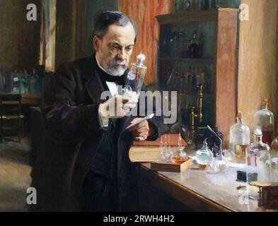 LOUIS PASTEUR (1822-1895) French chemist and microbiologist. Detail of the 1885 painting by Albert Edelfelt Stock Photo