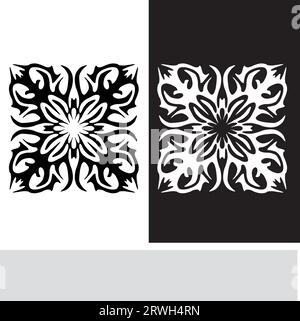 Abstract seamless pattern with silhouettes flowers in black and white. Floral repeating monochrome background. Endless print texture. Fabric design. Stock Vector