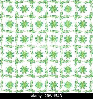 Abstract seamless pattern with silhouettes flowers in black and white. Floral repeating monochrome background. Endless print texture. Fabric design. Stock Vector