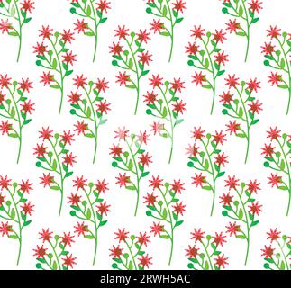 Abstract seamless pattern with silhouettes flowers in black and white. Floral repeating monochrome background. Endless print texture. Fabric design. Stock Vector