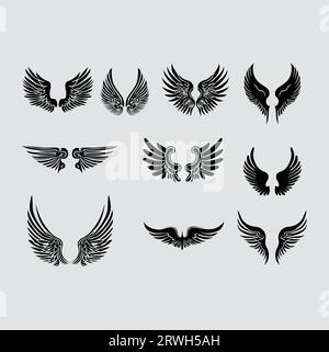 vintage vector angel wings free vector Stock Vector