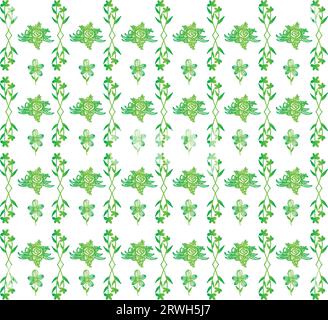 Abstract seamless pattern with silhouettes flowers in black and white. Floral repeating monochrome background. Endless print texture. Fabric design. Stock Vector