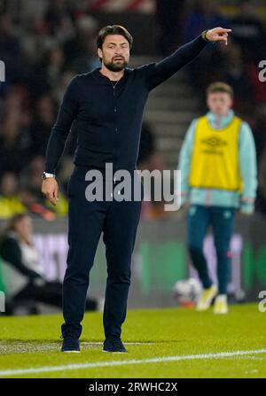 Southampton manager Russell Martin on the touchline during the pre