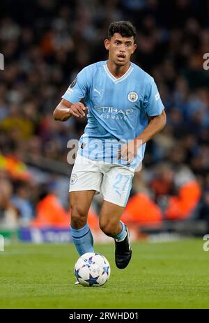 MANCHESTER, UK. 19th Sep, 2023. Matheus Nunes of Manchester City during the UEFA Champions League match at the Etihad Stadium, Manchester. Picture credit should read: Andrew Yates/Sportimage Credit: Sportimage Ltd/Alamy Live News Stock Photo