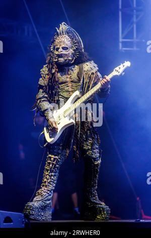 Finnish hard rock and heavy metal band Lordi performs during Havirov Festival in Havirov, Czech Republic, September 9, 2023. (CTK Photo/Petr Sznapka) Stock Photo