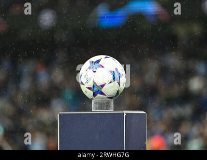 Etihad Stadium, Manchester, UK. 19th Sep, 2023. Champions League Football, Group Stage, Manchester City versus Red Star Belgrade; The match ball Credit: Action Plus Sports/Alamy Live News Stock Photo