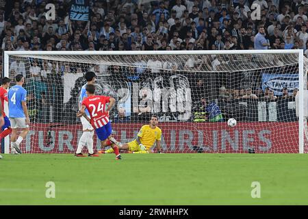 Stadio Olimpico, Rome, Italy. 19th Sep, 2023. Champions League Football, Group Stage Football; Lazio versus Atletico Madrid; Pablo Barrios of Atletico Madrid scores his goal for 0-1 in the 29th minute Credit: Action Plus Sports/Alamy Live News Stock Photo