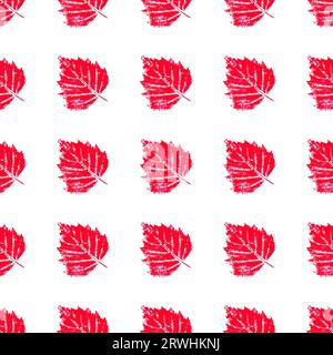 Cute autumn seamless pattern. Texture of red autumn leaves. Print for cloth Stock Vector