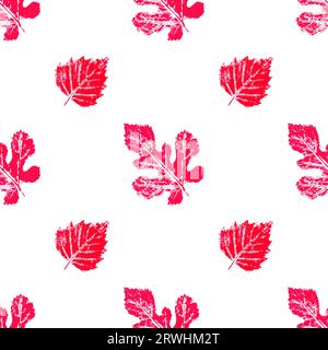 Texture of red autumn leaves. Cute autumn seamless pattern. Print for cloth design Stock Vector