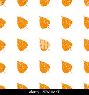 Texture of orange autumn leaves. Cute autumn seamless pattern. Print for cloth Stock Vector