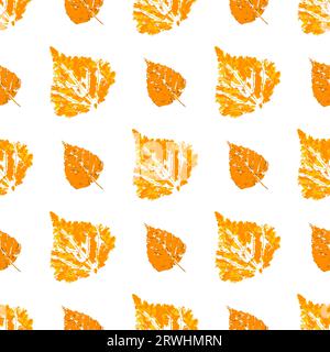 Texture of orange autumn leaves. Cute autumn seamless pattern. Print for cloth design Stock Vector
