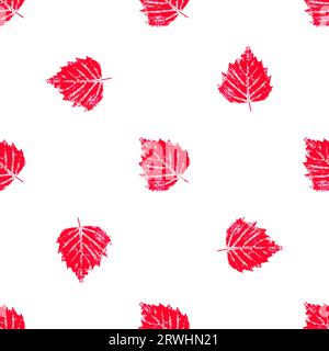 Texture of red autumn leaves. Cute autumn seamless pattern. Print for cloth Stock Vector