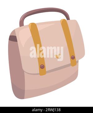 Elegant beige suitcase, luggage bag in bogo style, color vector illustration Stock Vector