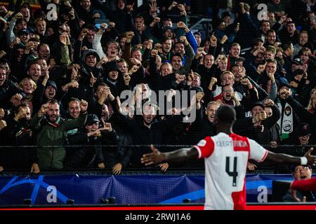 Rotterdam, The Netherlands. 19th Sep, 2023. Rotterdam - Lutsharel Geertruida of Feyenoord during the 1st leg of the UEFA Champions League between Feyenoord v Celtic at Stadion Feijenoord De Kuip on 19 September 2023 in Rotterdam, The Netherlands. Credit: box to box pictures/Alamy Live News Stock Photo