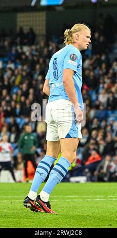 Etihad Stadium, Manchester, UK. 19th Sep, 2023. Champions League Football, Group Stage, Manchester City versus Red Star Belgrade; Erling Haaland of Manchester City Credit: Action Plus Sports/Alamy Live News Stock Photo