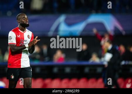 Rotterdam, The Netherlands. 19th Sep, 2023. Rotterdam - Lutsharel Geertruida of Feyenoord during the 1st leg of the UEFA Champions League between Feyenoord v Celtic at Stadion Feijenoord De Kuip on 19 September 2023 in Rotterdam, The Netherlands. Credit: box to box pictures/Alamy Live News Stock Photo