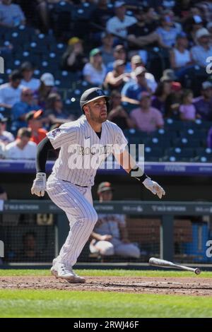 Colorado Rockies catcher Austin Wynns (16) in the third inning of a ...