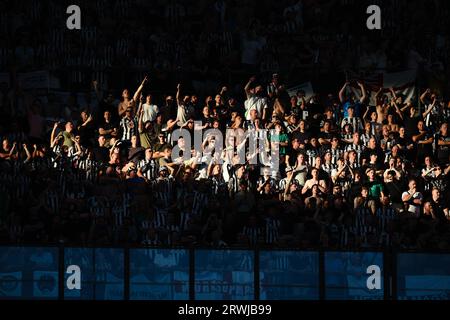 MILAN, ITALY - 19th Sep 2023:  Newcastle United fans during the UEFA Champions League Group F match between AC Milan and Newcastle United at the San Siro Stadium  (Credit: Craig Mercer/ Alamy Live News) Stock Photo