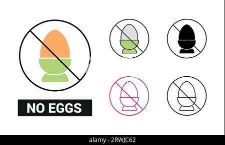 No eggs Icon Set Vector Illustration Stock Vector