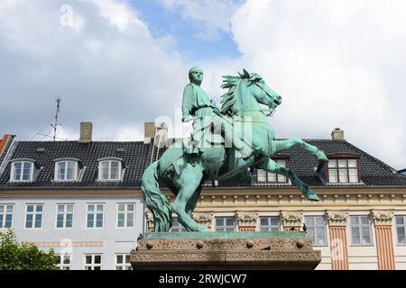 The equestrian statue of Bishop Absalon on Højbro Plads, Copenhagen, Denmark. Stock Photo