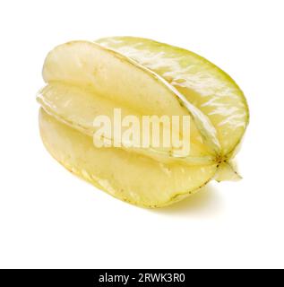 Carambola starfruit isolated on white with natural shadow Stock Photo