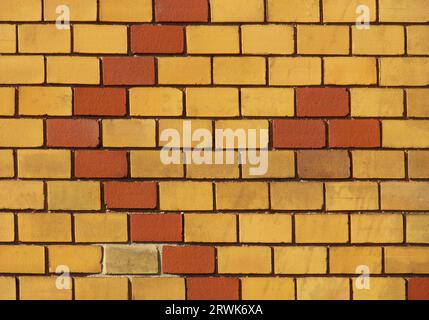 Colourful clinker on a house wall, bricked in pattern, detail Stock Photo