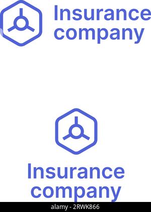 Insurance company text with safe box logo Stock Vector