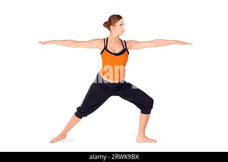 Women doing Warrior 3 yoga pose. Virabhadrasana 3. Flat vector illustration  isolated on white background 8324433 Vector Art at Vecteezy