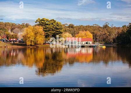 A late autumn afternoon on Lake Daylesford in Daylesford, Victoria, Australia Stock Photo