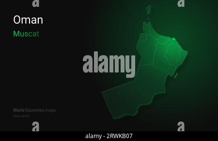 Creative map of Oman. Political map. Muscat. Capital of Qatar. World ...