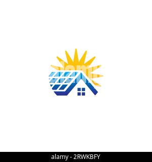 Solar Energy logo designs. Sun power logo. Home Solar logo Stock Vector