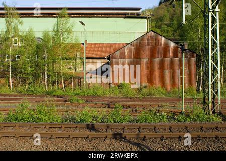 A rusty industrial building Stock Photo