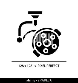 Surgical lamp pixel perfect black glyph icon Stock Vector