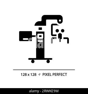 Surgical microscope pixel perfect black glyph icon Stock Vector