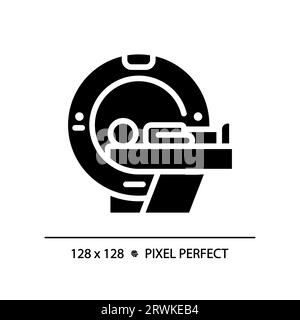 Ct scan pixel perfect black glyph icon Stock Vector