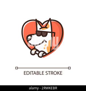 Cool dog RGB color icon Stock Vector