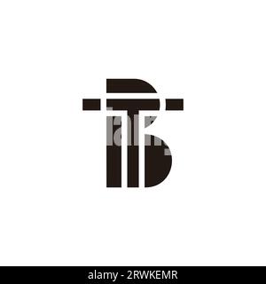 letter bt simple linked geometric logo vector Stock Vector