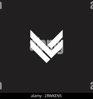 letter vl simple geometric line logo vector Stock Vector