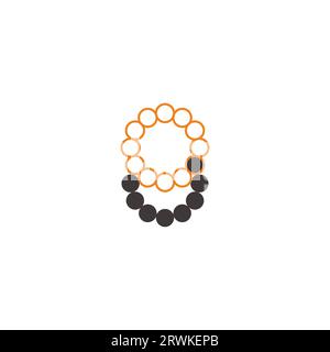 number 9 circles dots geometric logo vector Stock Vector