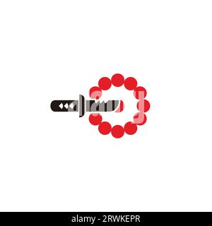 knife throwing target simple symbol icon vector Stock Vector