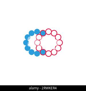 letter co dots circles geometric logo vector Stock Vector