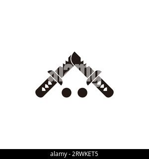 home of knifes symbol abstract simple logo vector Stock Vector
