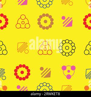 colorful geometric seamless pattern yellow background vector Stock Vector