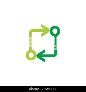 square green recycle arrows symbol vector Stock Vector