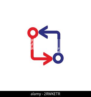 circle rotate colorful arrow square process symbol vector Stock Vector