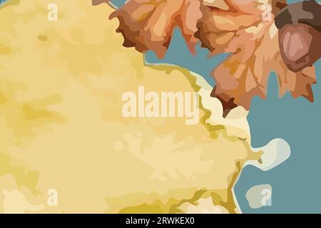 fall season symbol leaf walnuts background vector Stock Vector