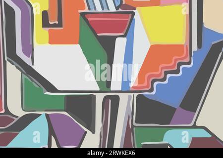 abstract ladder paint colorful design background vector Stock Vector