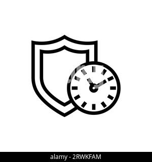 Long term protection icon in outline style icon, isolated on white background Stock Vector