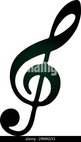 The most popular of the musical symbols is G-clef. Clef icon isolated on transparent background vector. Stock Vector